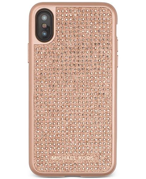 michael kors iphone x case rose gold|NEW Michael Kors IPhone X Rose Gold Glitter Slip on Phone .